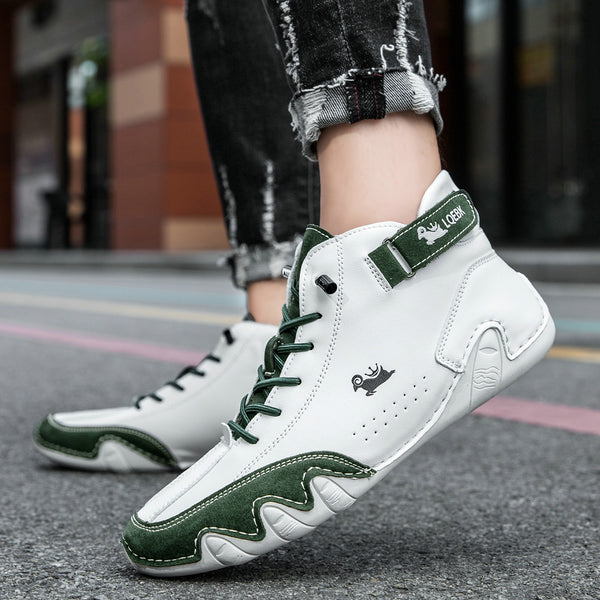 kaegreel handmade leather shoes boots 31425 white green