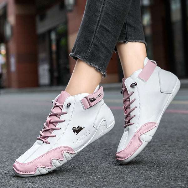 kaegreel handmade leather shoes boots 31425 white pink
