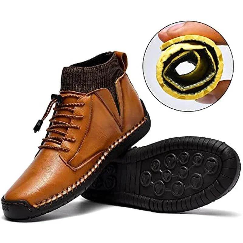 Mares di cuoio da uomo Fashion Casual Slip Driver Loafer Stivali caviglia Chukka per uomini