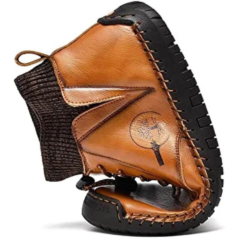 Mares di cuoio da uomo Fashion Casual Slip Driver Loafer Stivali caviglia Chukka per uomini