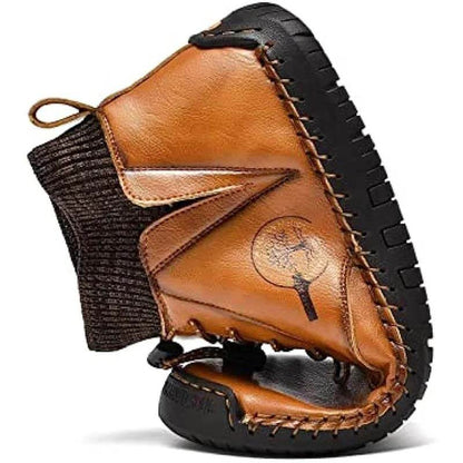 Mares di cuoio da uomo Fashion Casual Slip Driver Loafer Stivali caviglia Chukka per uomini