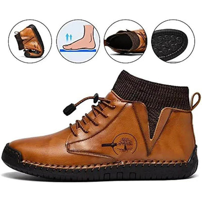 Mares di cuoio da uomo Fashion Casual Slip Driver Loafer Stivali caviglia Chukka per uomini