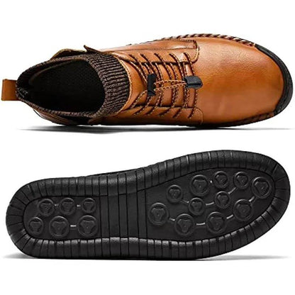 Mares di cuoio da uomo Fashion Casual Slip Driver Loafer Stivali caviglia Chukka per uomini