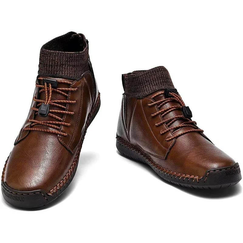 Mares di cuoio da uomo Fashion Casual Slip Driver Loafer Stivali caviglia Chukka per uomini