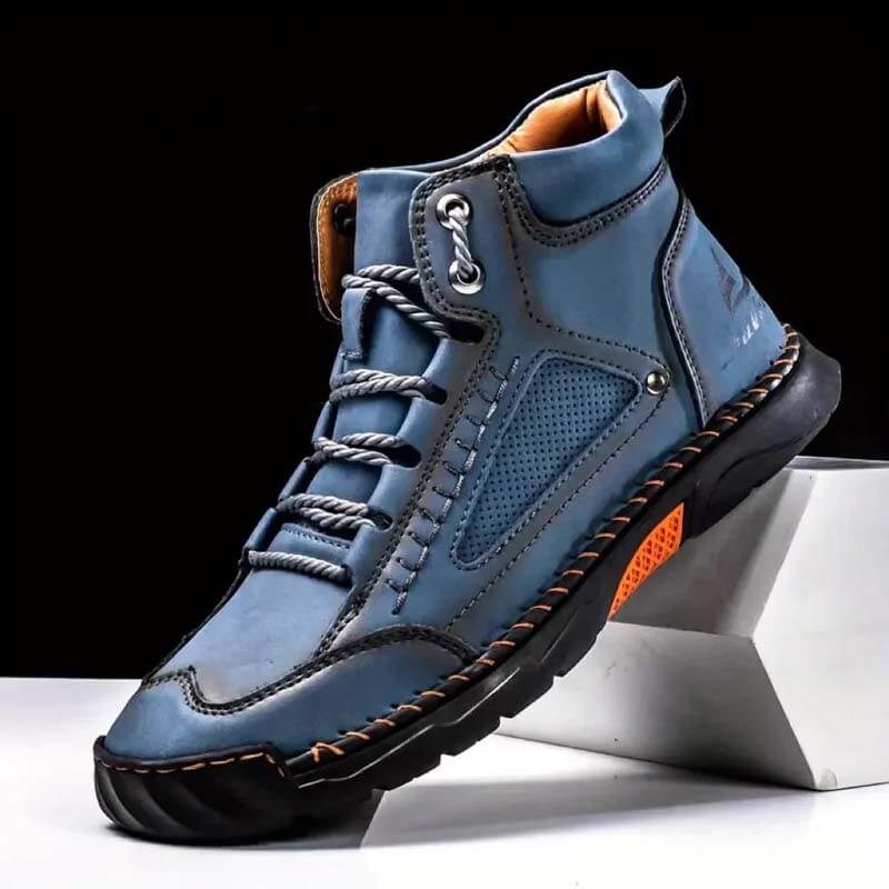 Men's Casual Leather Fashion Sneakers Ankle Chukka Boots Handmade Lightweight Loafers Mid-top Dress Boots Walking Driving Shoes (BOGO) (Discount auto-applies with 2 pairs in the cart.)