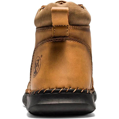 Men's Casual Leather Fashion Sneakers Ankle Chukka Boots Handmade Lightweight Loafers Mid-top Dress Boots Walking Driving Shoes (BOGO) (Discount auto-applies with 2 pairs in the cart.)