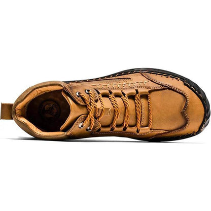 Men's Casual Leather Fashion Sneakers Ankle Chukka Boots Handmade Lightweight Loafers Mid-top Dress Boots Walking Driving Shoes (BOGO) (Discount auto-applies with 2 pairs in the cart.)