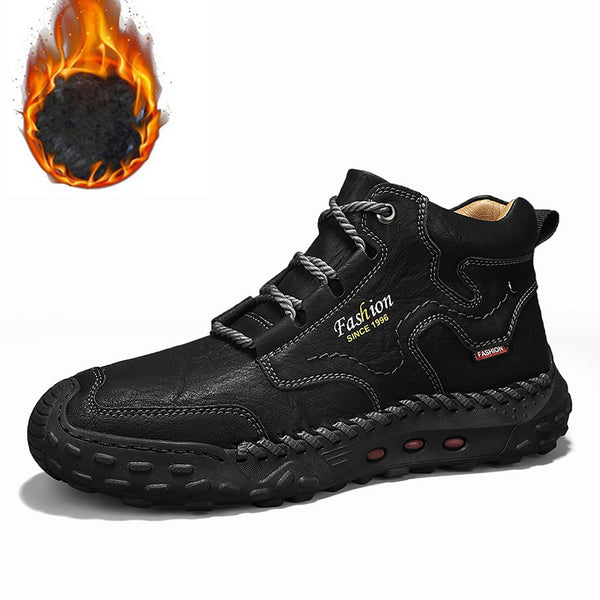 kaegreel handmade leather shoes boots 31563 black  plush lining