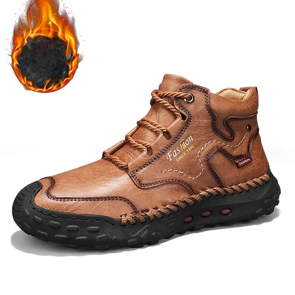 kaegreel handmade leather shoes boots 31563 light brown plush lining