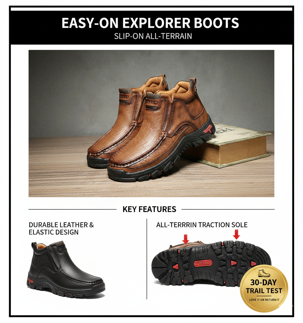 Men's Rugged Genuine Leather Chukka Boots - Slip-Resistant Outdoor Walking Shoes for All-Day Comfort