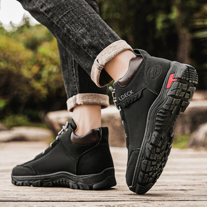 Classic Wheat Leather Mid-Top Adventure Boots - Lightweight Hiking Sneakers with Comfort Cushioned Sole