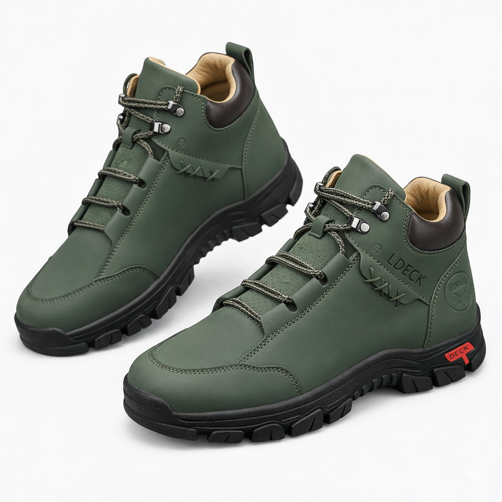 Classic Wheat Leather Mid-Top Adventure Boots - Lightweight Hiking Sneakers with Comfort Cushioned Sole