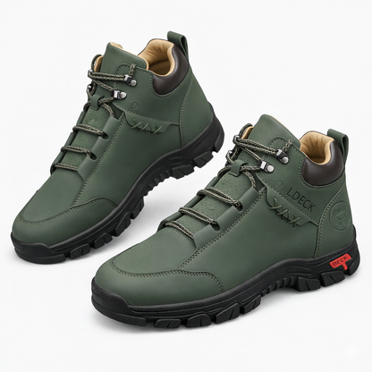 Classic Wheat Leather Mid-Top Adventure Boots - Lightweight Hiking Sneakers with Comfort Cushioned Sole