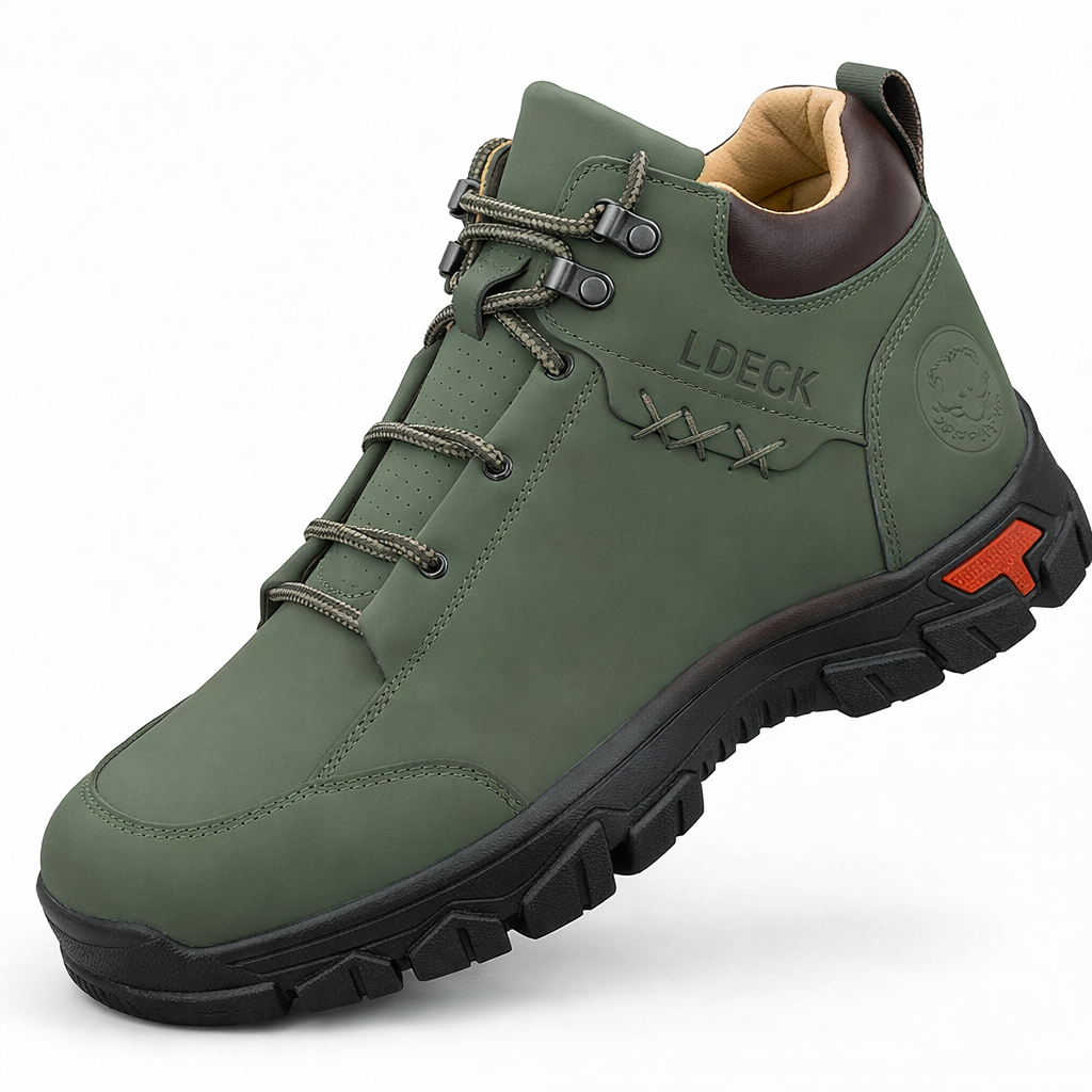 Classic Wheat Leather Mid-Top Adventure Boots - Lightweight Hiking Sneakers with Comfort Cushioned Sole