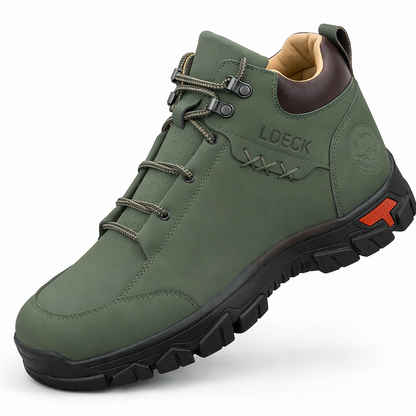Classic Wheat Leather Mid-Top Adventure Boots - Lightweight Hiking Sneakers with Comfort Cushioned Sole