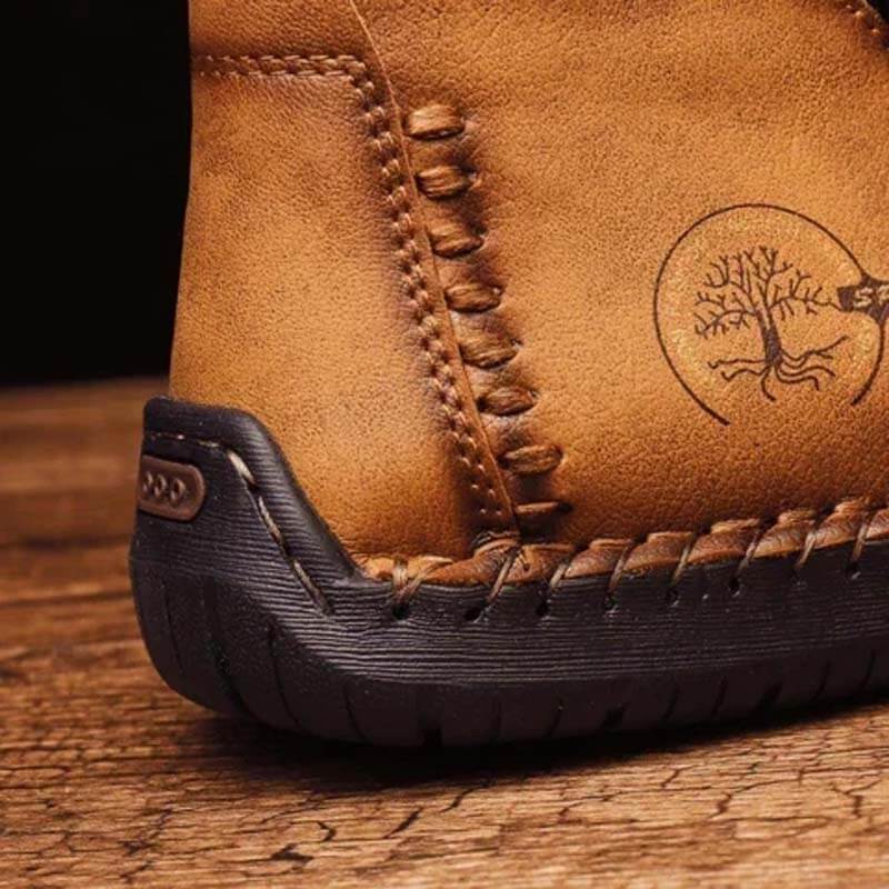 Kaegreel Homme Couture à la main en cuir non glissière de fermeture à glissière