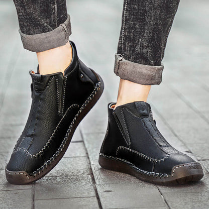 Kaegreel masculin élégant fermeture fermeture à glissière en microfibre en microfibre chaussures de cheville décontractée