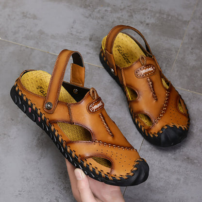 Sandali casual casual da spiaggia in pelle da uomo Kaegreel da uomo