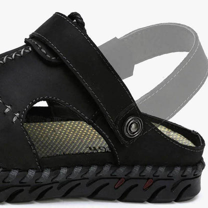 Kaegreel Hombre Puntotear Hombre Cuero No Slip Outdoor Casual Playa Sandalias