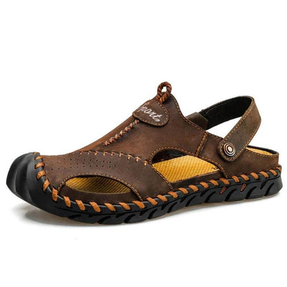 Kaegreel Hombre Puntotear Hombre Cuero No Slip Outdoor Casual Playa Sandalias