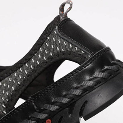 Sandalias de cuero sin deslizamiento sin deslizamiento de Kaegreel para hombre.