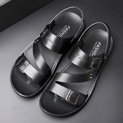 Kaegry Men Summer en cuir confortable Sandales aux pieds nus