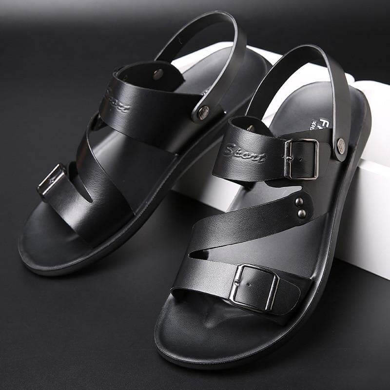 Kaegry Men Summer en cuir confortable Sandales aux pieds nus