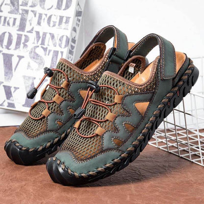 Kaegreel Caoutchouc en caoutchouc en caoutchouc en caoutchouc en cuir sandales à l'eau respirant à la main