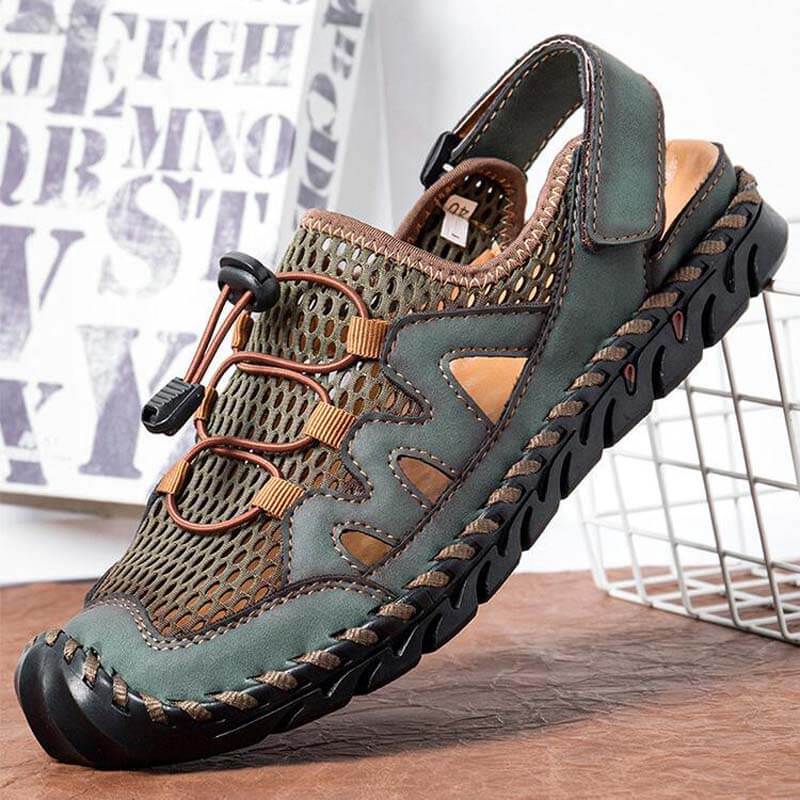 Kaegreel Caoutchouc en caoutchouc en caoutchouc en caoutchouc en cuir sandales à l'eau respirant à la main