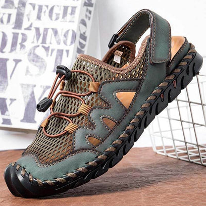 Kaegreel Caoutchouc en caoutchouc en caoutchouc en caoutchouc en cuir sandales à l'eau respirant à la main