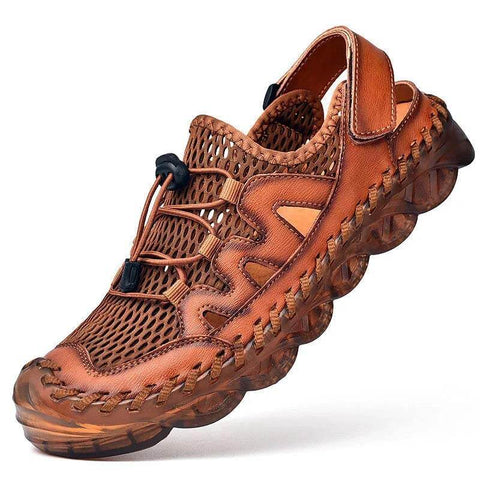 Hombres Sandalias de costura a mano Mole transpirable Soft Sole Zapatos casuales