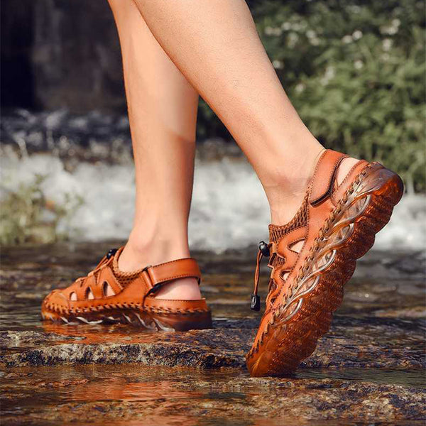 kaegreel handmade leather shoes sandals slippers 31281 brown