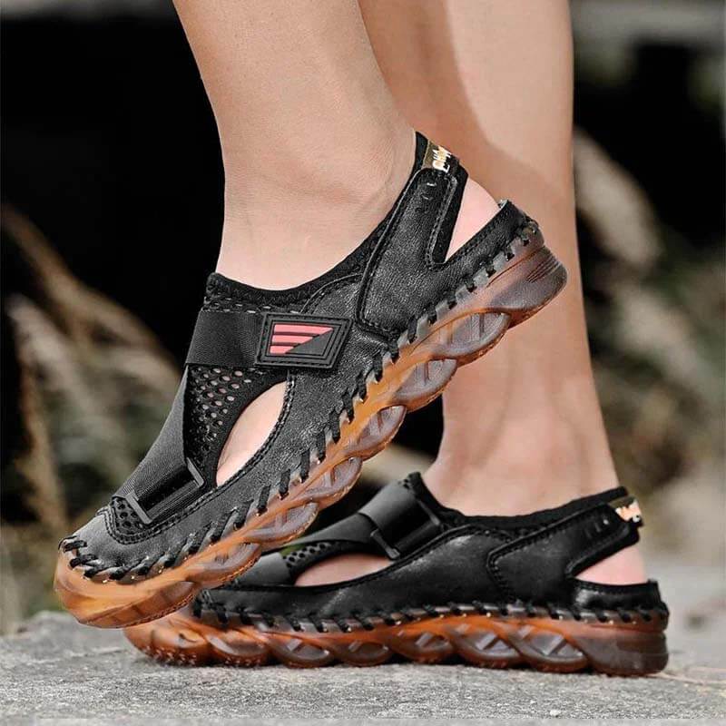 Summer shoes breathable soft leather sandals beach shoes