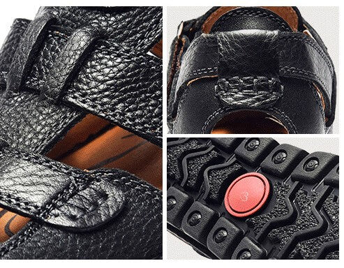 Hochwertige Sandalen aus Rindsleder für den Sommer im Freien, handgefertigte Herrensandalen, modische und bequeme Herren-Strandschuhe aus Leder