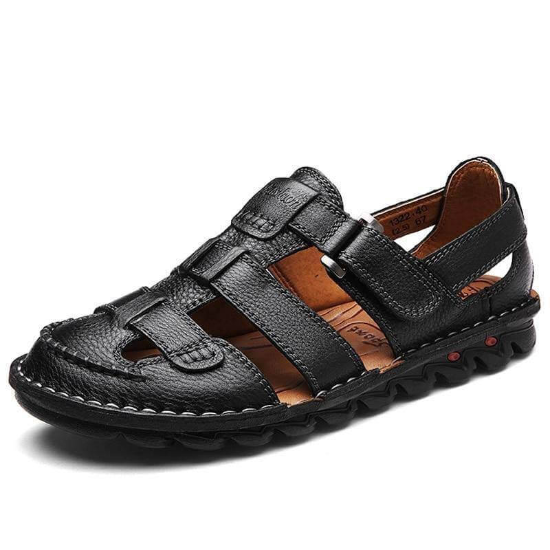 Hochwertige Sandalen aus Rindsleder für den Sommer im Freien, handgefertigte Herrensandalen, modische und bequeme Herren-Strandschuhe aus Leder