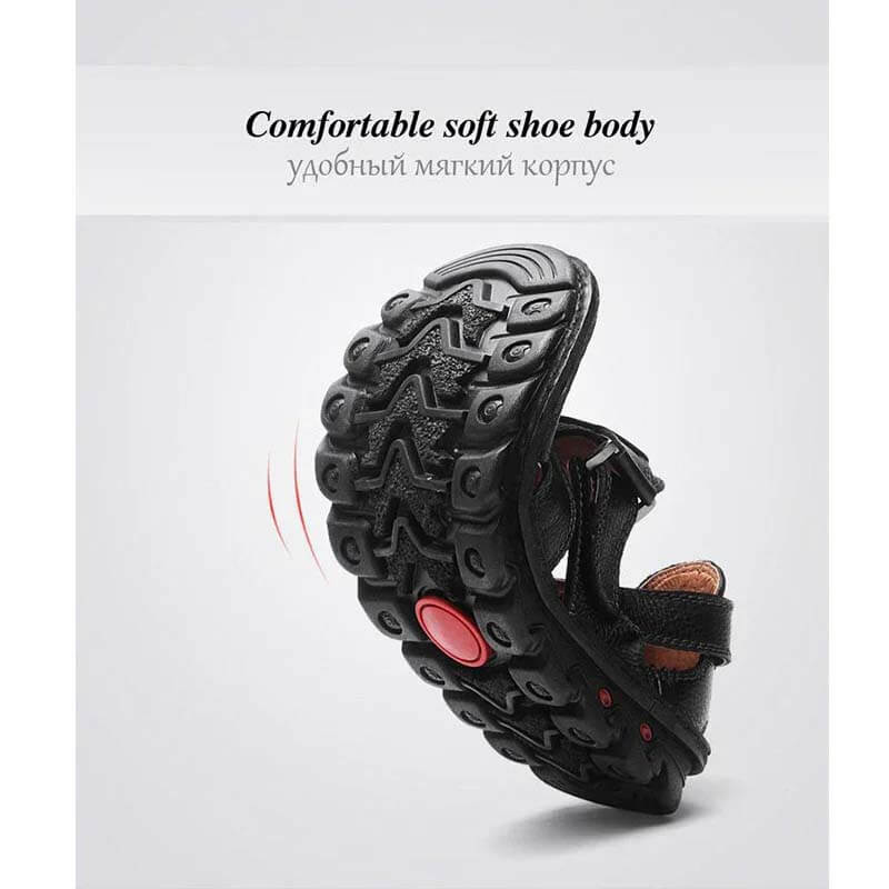 Hochwertige Sandalen aus Rindsleder für den Sommer im Freien, handgefertigte Herrensandalen, modische und bequeme Herren-Strandschuhe aus Leder