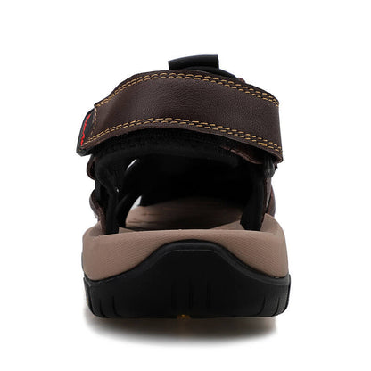 Herren Rindsleder Atmungsaktiv Rutschfest Weicher Boden Bequeme Outdoor Casual Strandsandalen