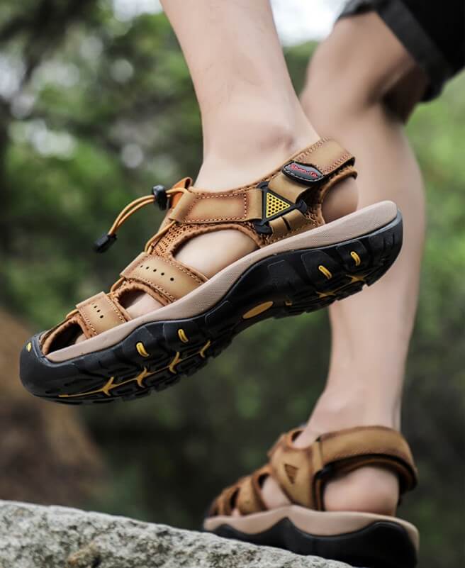 Herren Rindsleder Atmungsaktiv Rutschfest Weicher Boden Bequeme Outdoor Casual Strandsandalen