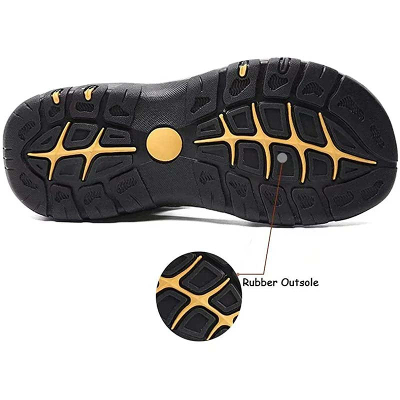 Sandalias de cuero para hombres Sandalias de senderismo al aire libre Sandalias deportivas de deportes Atléticos Zapatos de playa Fisherman Sandalias de agua con los pies cerrados