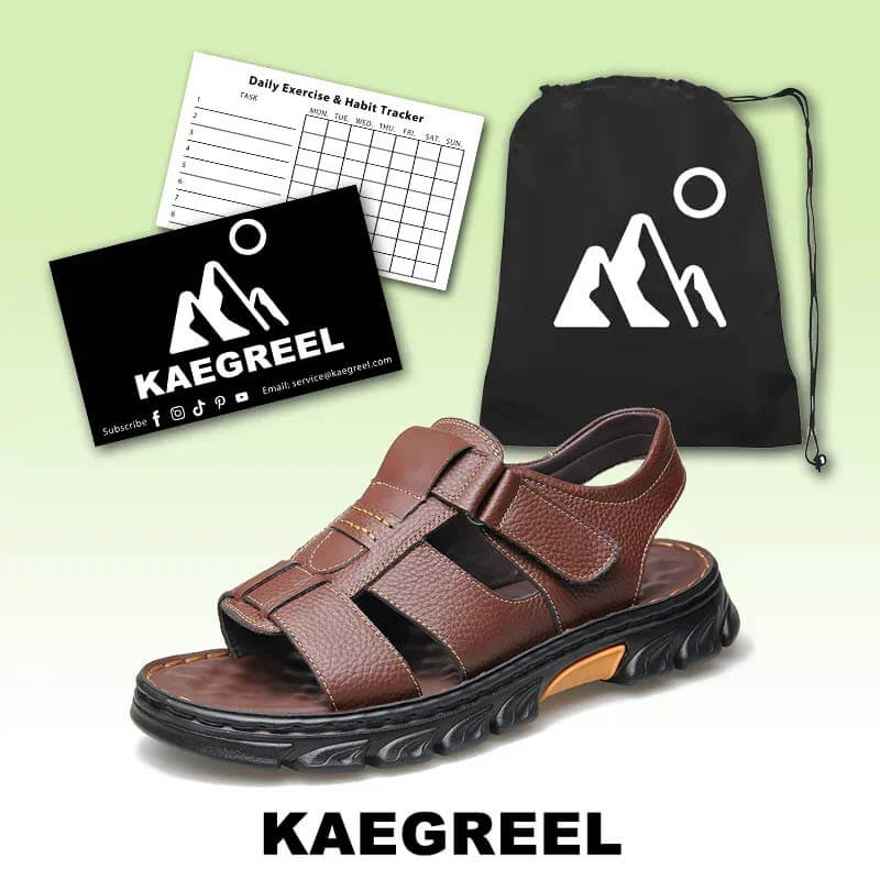 凉鞋男新款男士沙滩鞋牛皮凉拖鞋户外鞋防滑厚底罗马皮凉鞋子男