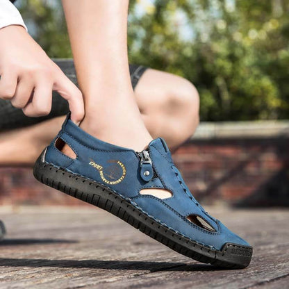 跨境爆款男士凉鞋爆款缝线拖鞋沙滩鞋户外运动风耐磨大码透气男鞋