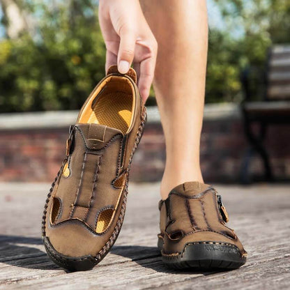 跨境爆款男士凉鞋爆款缝线拖鞋沙滩鞋户外运动风耐磨大码透气男鞋