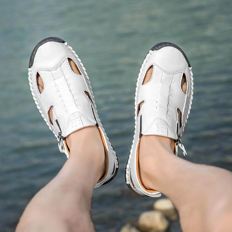 跨境爆款男士凉鞋爆款缝线拖鞋沙滩鞋户外运动风耐磨大码透气男鞋