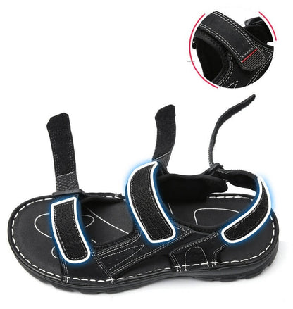 Herrensandalen Outdoor Echtleder Atmungsaktive Herrensandalen Leder Handgefertigte Herren Strandsandalen