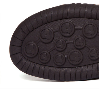 Kaegreel Men's Vintage Hand Stitching Comfort Soft Leather Boots