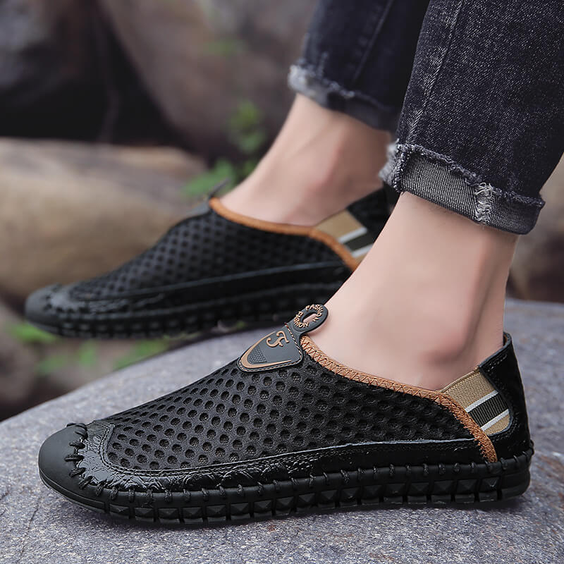 Kaegreel Grand taille Hommes Couture à la main maille chaussures d'eau en plein air Sneakers résistant à la glissement extérieure