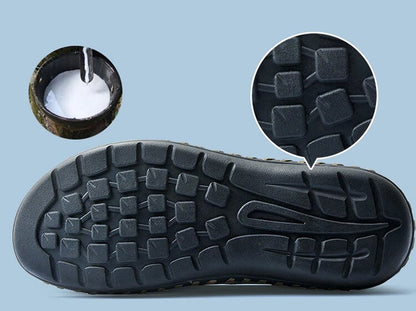 Kaegreel Men's Stitching Honeycomb Mesh Soft Loafers Breathable Outdoor Casual Shoes