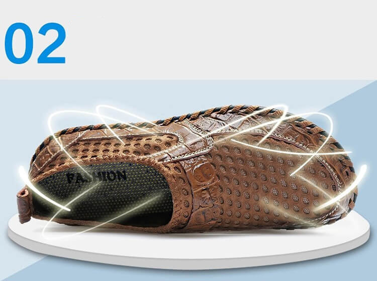 Kaegreel Men's Stitching Honeycomb Mesh Soft Loafers Breathable Outdoor Casual Shoes