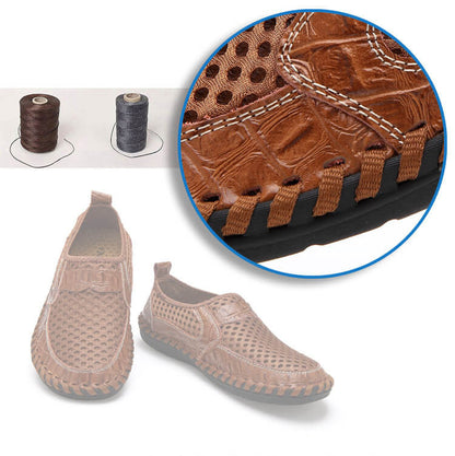 Kaegreel Men's Stitching Honeycomb Mesh Soft Loafers Breathable Outdoor Casual Shoes