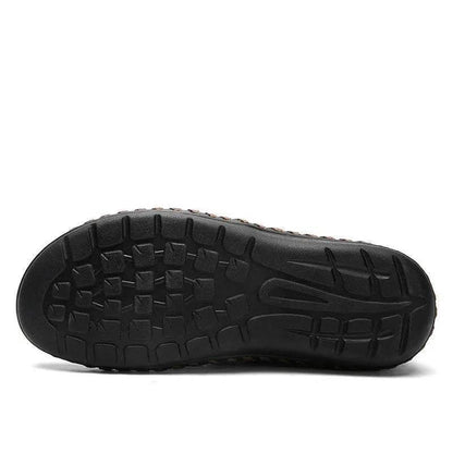 Kaegreel Men's Stitching Honeycomb Mesh Soft Loafers Breathable Outdoor Casual Shoes